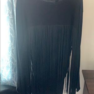 A shirt with hanging fringes